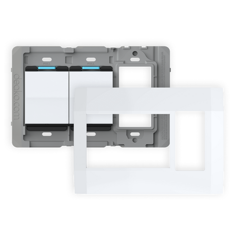 Connector™ (Backplate) with Outlet & Faceplate with Single-Pole Simple Rocker Switch