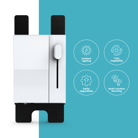 Simple Dimmer by Deako Slide Switch 3 Way 4 Way Single Pole Neutral Wire Required White