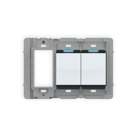 Backplate with Outlet with Single-Pole Simple Rocker Switch