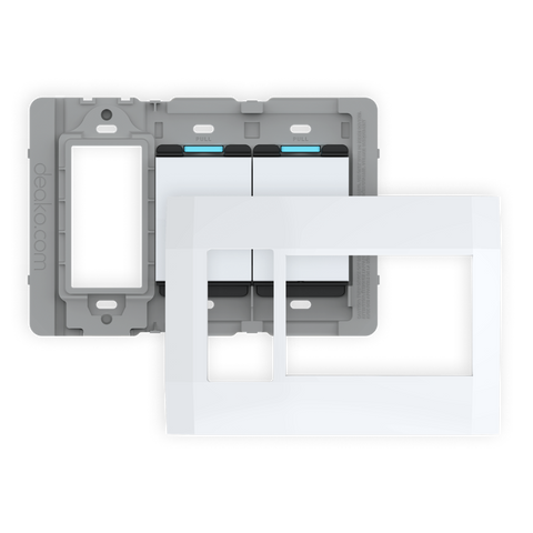 Backplate with Outlet & Faceplate with Single-Pole Simple Rocker Switch