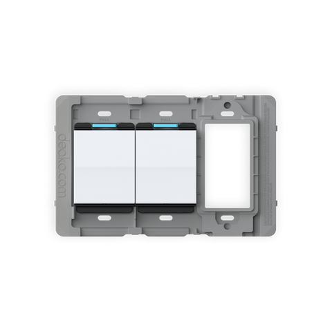 Backplate with Outlet with Single-Pole Simple Rocker Switch